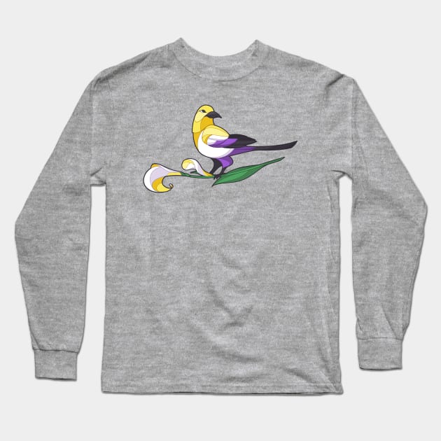 Pride Birds - Non-Binary Long Sleeve T-Shirt by wanderingkotka